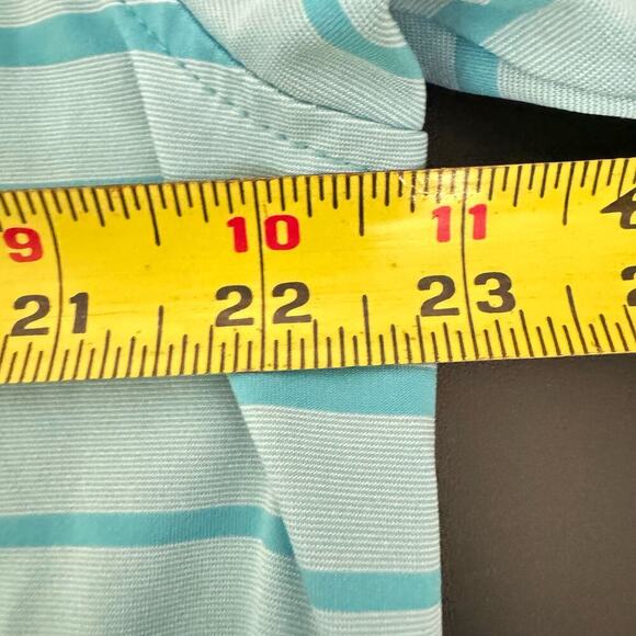 Peter Millar Summer Comfort Blue Striped Polo Size Medium - Picture 7 of 7